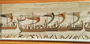 Duke William ve Norman istila filosu kanalı geçiyor, Bayeux Goblen by Unbekannt Unbekannt